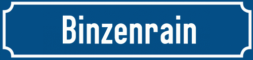 Straßenschild Binzenrain