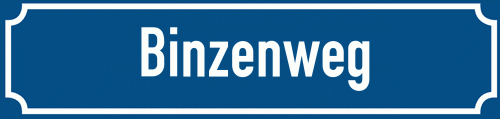 Straßenschild Binzenweg