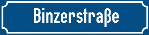 Straßenschild Binzerstraße