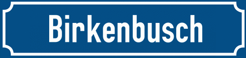 Straßenschild Birkenbusch
