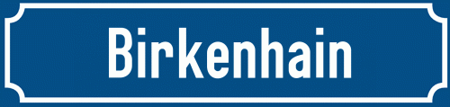 Straßenschild Birkenhain zum kostenlosen Download
