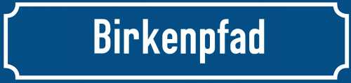 Straßenschild Birkenpfad zum kostenlosen Download