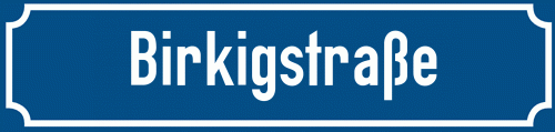 Straßenschild Birkigstraße zum kostenlosen Download