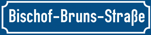 Straßenschild Bischof-Bruns-Straße
