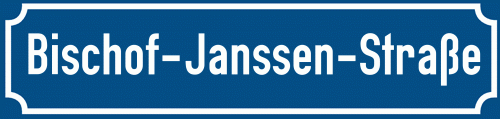 Straßenschild Bischof-Janssen-Straße
