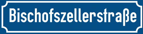 Straßenschild Bischofszellerstraße zum kostenlosen Download