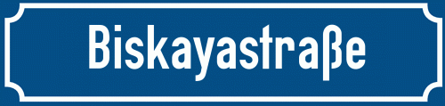 Straßenschild Biskayastraße