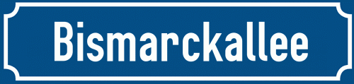 Straßenschild Bismarckallee zum kostenlosen Download
