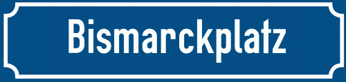 Straßenschild Bismarckplatz zum kostenlosen Download