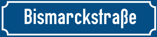 Straßenschild Bismarckstraße zum kostenlosen Download