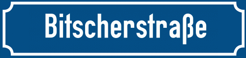 Straßenschild Bitscherstraße