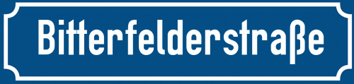 Straßenschild Bitterfelderstraße
