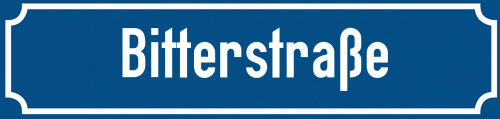 Straßenschild Bitterstraße zum kostenlosen Download