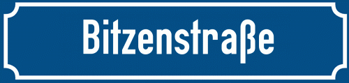 Straßenschild Bitzenstraße