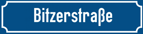 Straßenschild Bitzerstraße