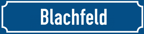 Straßenschild Blachfeld
