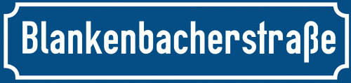 Straßenschild Blankenbacherstraße