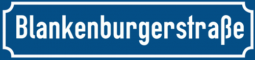 Straßenschild Blankenburgerstraße zum kostenlosen Download