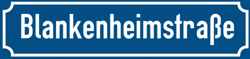 Straßenschild Blankenheimstraße zum kostenlosen Download