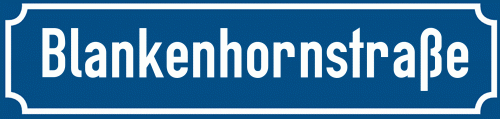 Straßenschild Blankenhornstraße