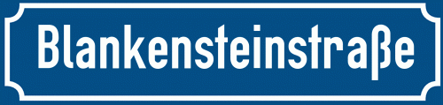 Straßenschild Blankensteinstraße zum kostenlosen Download