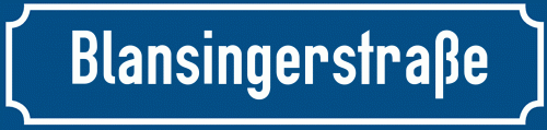 Straßenschild Blansingerstraße zum kostenlosen Download