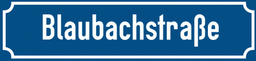 Straßenschild Blaubachstraße zum kostenlosen Download