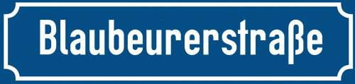 Straßenschild Blaubeurerstraße zum kostenlosen Download