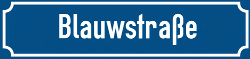 Straßenschild Blauwstraße