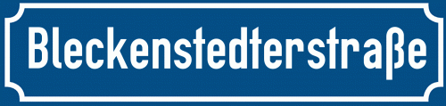 Straßenschild Bleckenstedterstraße