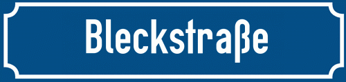 Straßenschild Bleckstraße