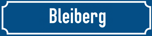 Straßenschild Bleiberg zum kostenlosen Download