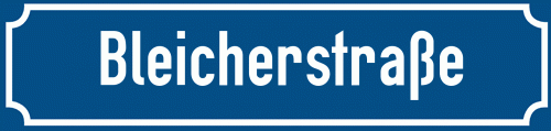 Straßenschild Bleicherstraße