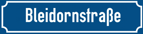 Straßenschild Bleidornstraße