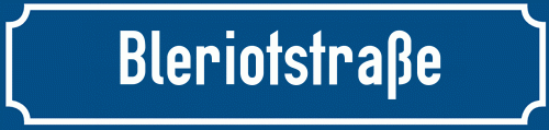 Straßenschild Bleriotstraße