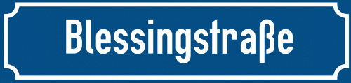 Straßenschild Blessingstraße