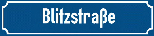 Straßenschild Blitzstraße
