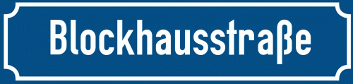 Straßenschild Blockhausstraße zum kostenlosen Download