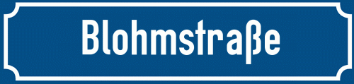 Straßenschild Blohmstraße