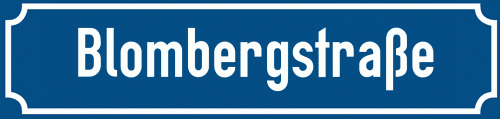Straßenschild Blombergstraße