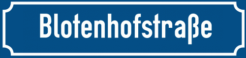 Straßenschild Blotenhofstraße