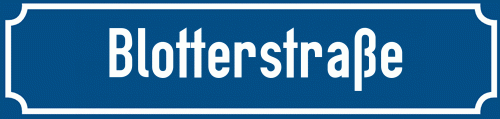 Straßenschild Blotterstraße