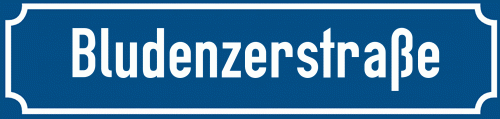 Straßenschild Bludenzerstraße zum kostenlosen Download