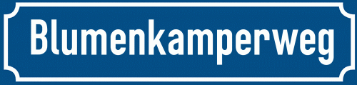 Straßenschild Blumenkamperweg