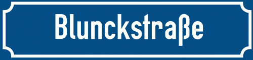 Straßenschild Blunckstraße zum kostenlosen Download
