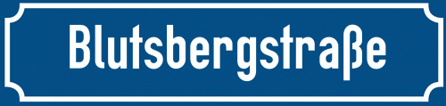 Straßenschild Blutsbergstraße
