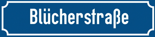 Straßenschild Blücherstraße zum kostenlosen Download