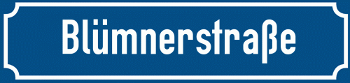 Straßenschild Blümnerstraße