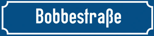 Straßenschild Bobbestraße