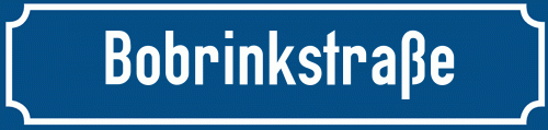 Straßenschild Bobrinkstraße zum kostenlosen Download